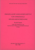 20 Jahre Hans-Kayser-Institut f. harmonikale Grundlagenforschung