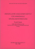 20 Jahre Hans-Kayser-Institut f. harmonikale Grundlagenforschung
