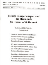 Hesses Glasperlenspiel und die Harmonik