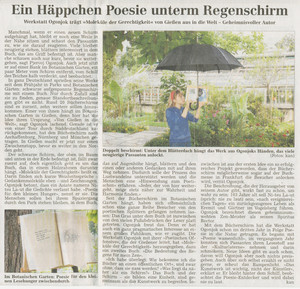 Ein Häppchen Poesie unterm Regenschirm: Ein Zeitungsbericht