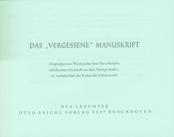 Das "vergessene" Manuskript